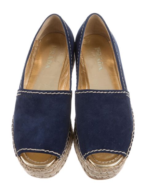 prada suede peep toe platform espadrilles|prada wedge sandals.